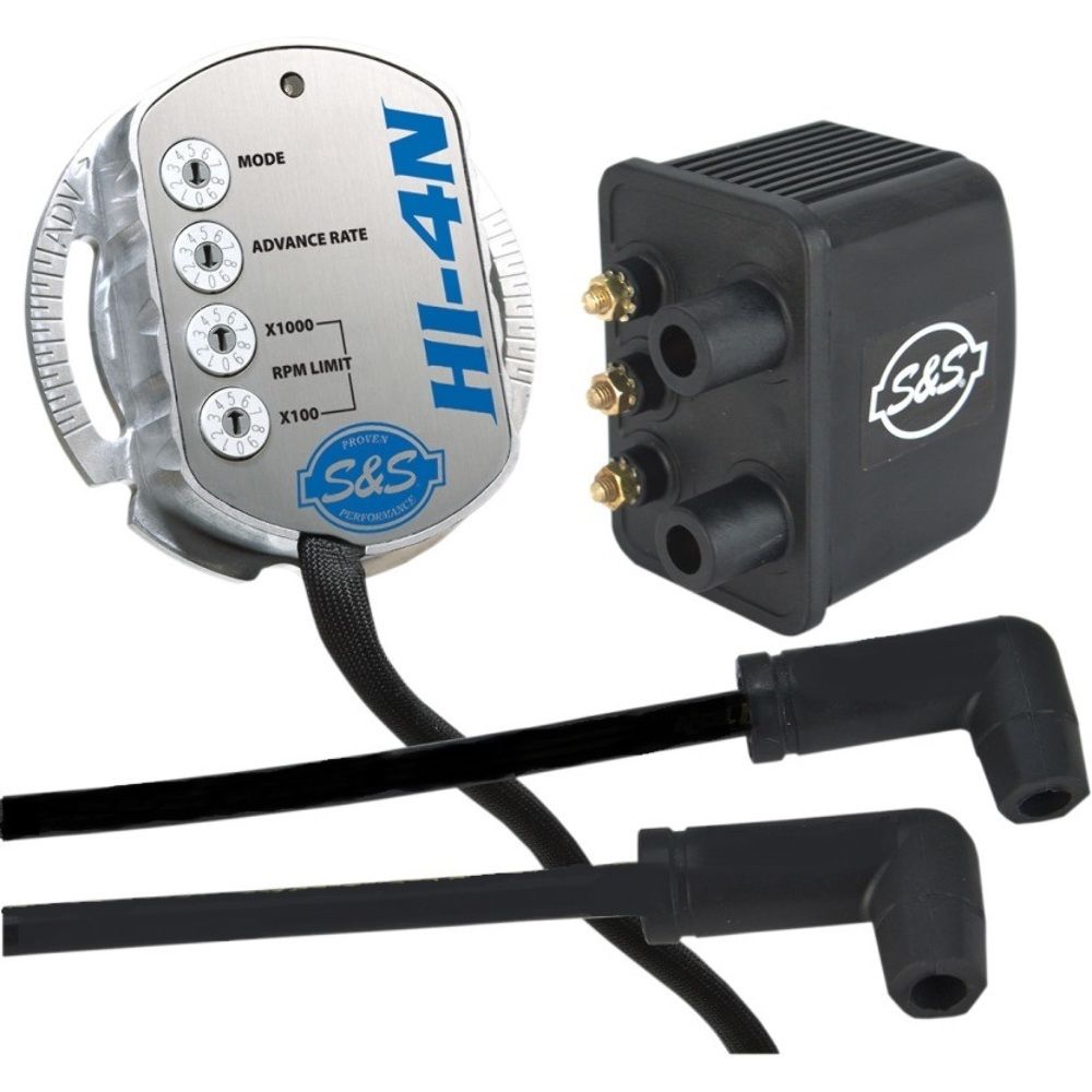 S&S CYCLE HI4N IGNITION KIT W/ COIL AND PLUG WIRES FOR HARLEY