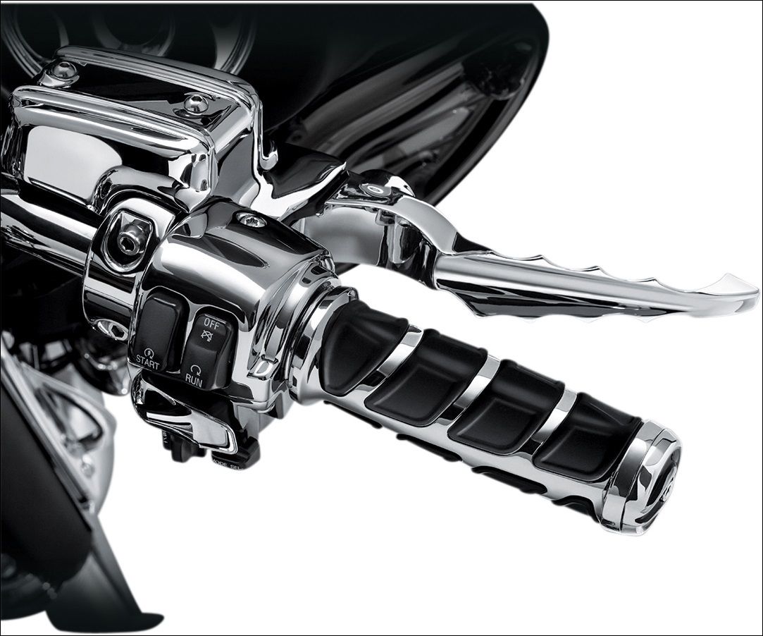 Kuryakyn Chrome Kinetic Grips for Harley-Davidson with Electronic