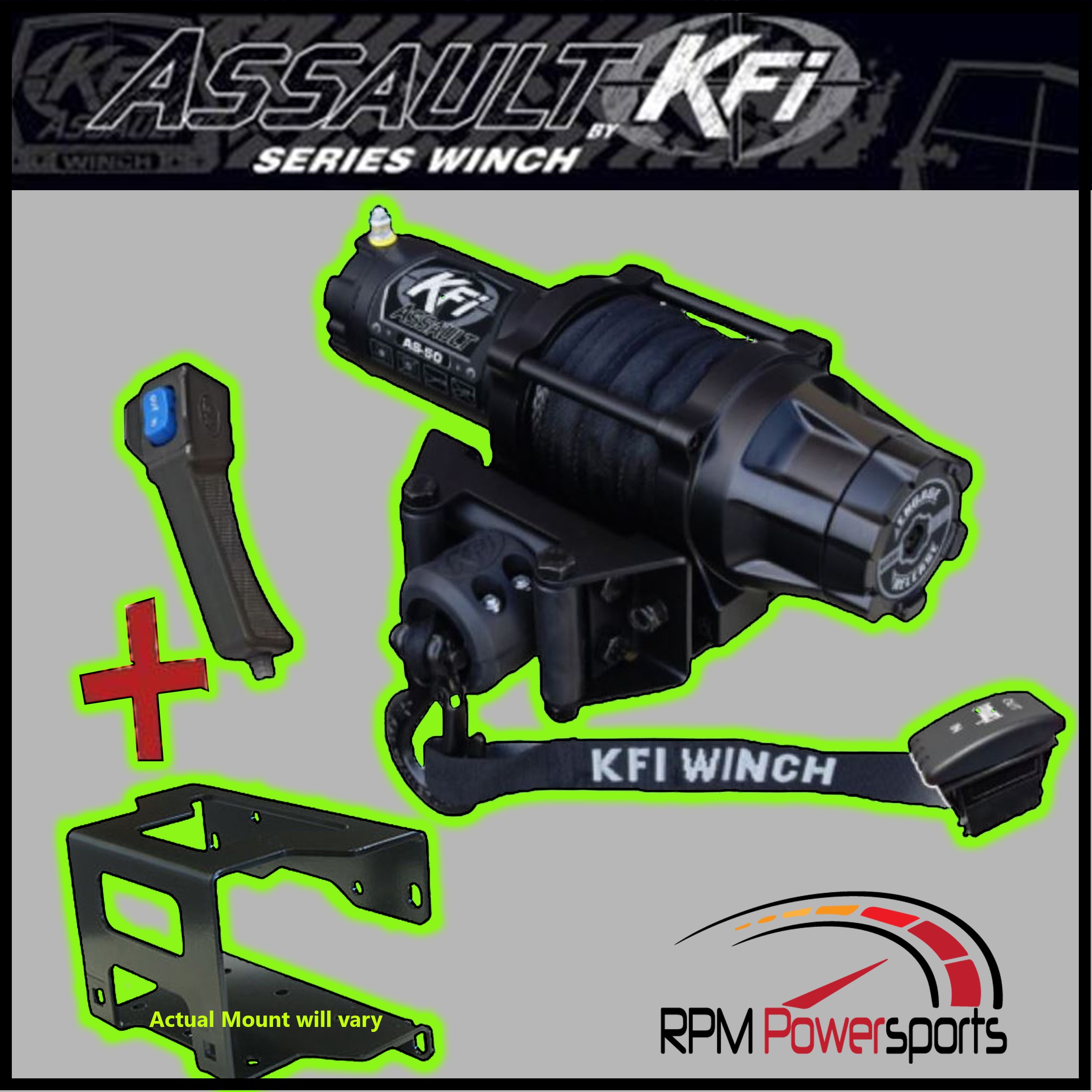 KAWASAKI 4000/4010 MULE 4X4 KFI ASSAULT 5000LB WINCH & MOUNT 20142020