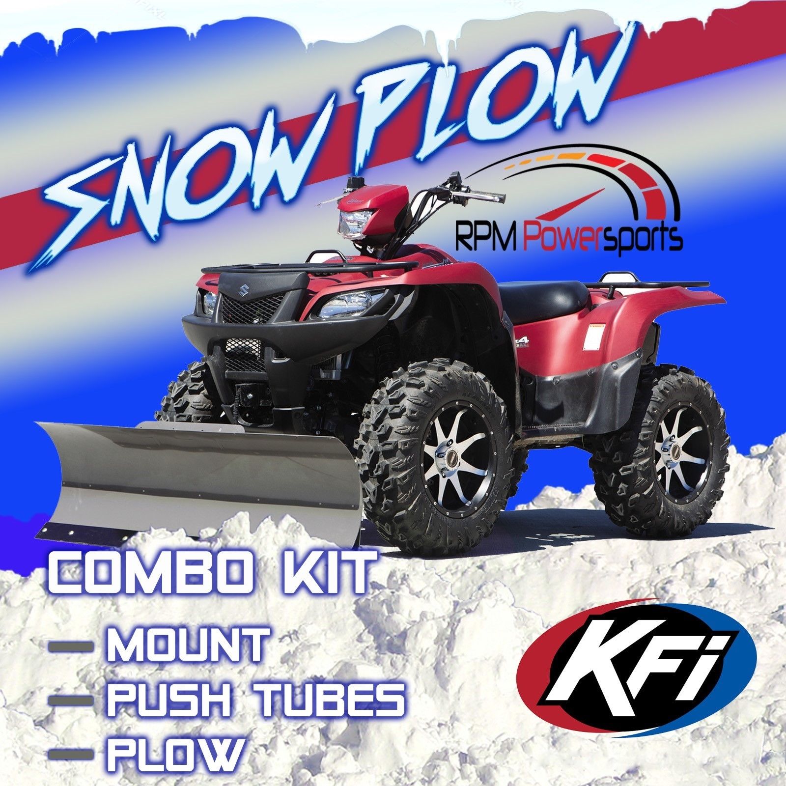 KFI ATV 54" Snow Plow Kit Combo Polaris Sportsman 850 20092019 XP