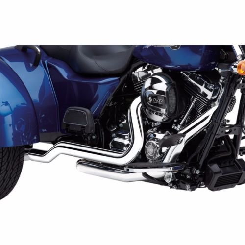 Cobra Chrome True Dual Cross Under Header Exhaust Pipes Harley Trike ...