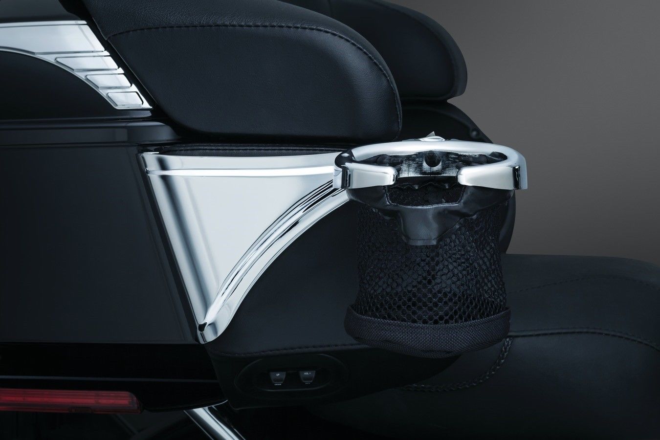 Kuryakyn 1692 Passenger Drink Holder with Basket For 2014 2018 Harley