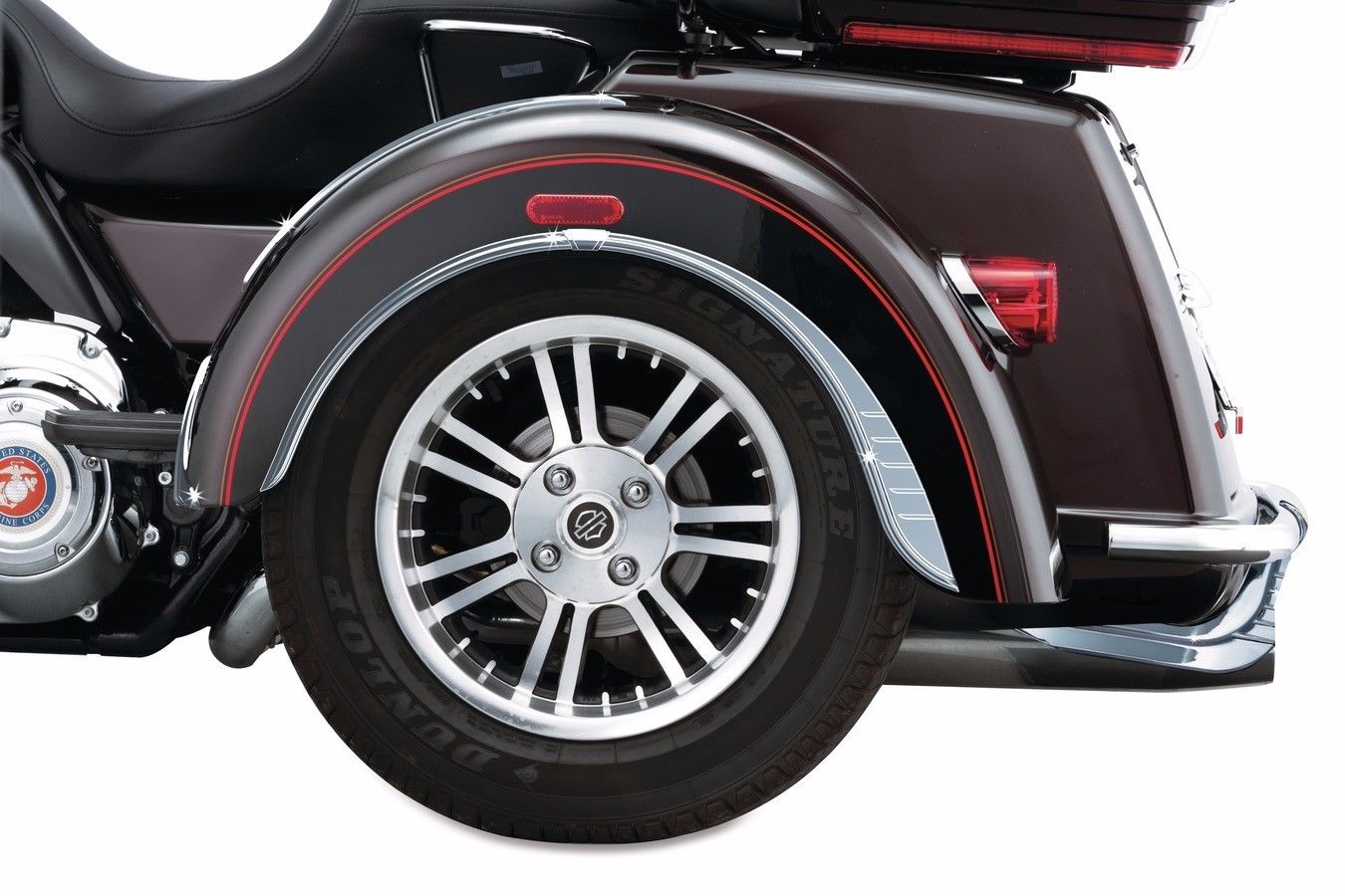 Kuryakyn Rear Chrome Fender Flares Skirts Trim Accents Harley Trike TriGlide eBay