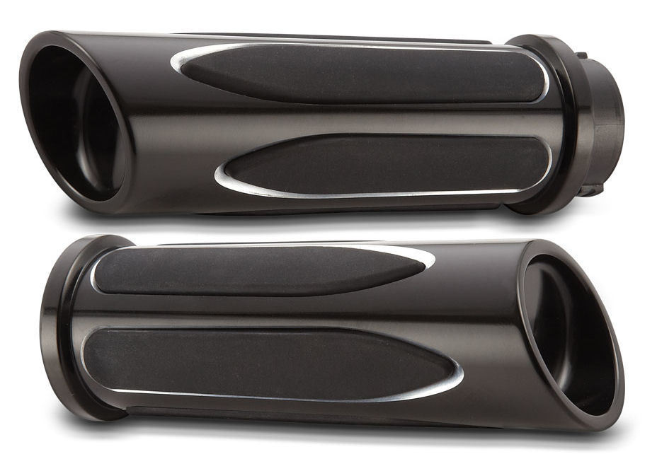 Arlen Ness Deep Cut Black Soft Touch Comfort Hand Grips Harley Throttle By Wire eBay