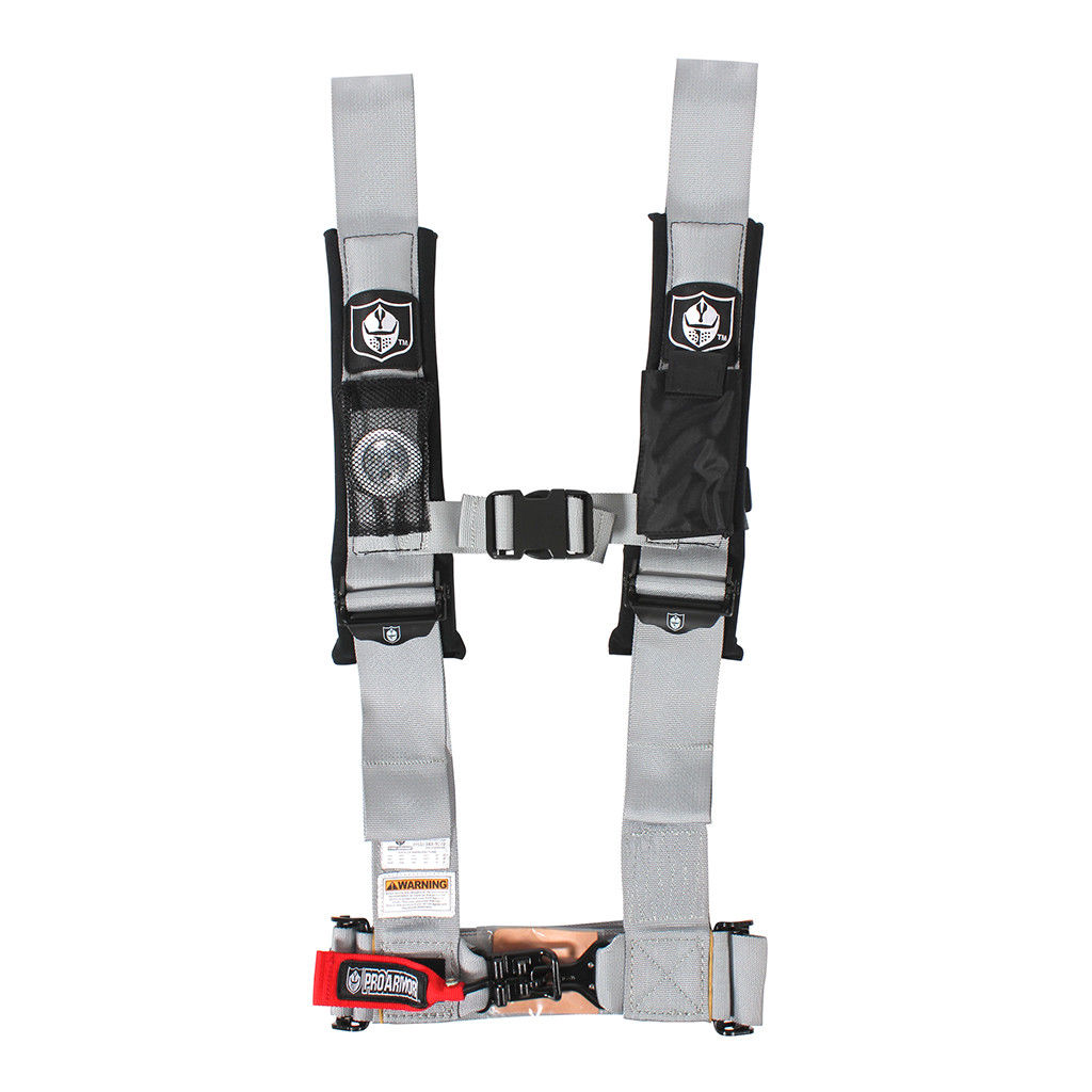 Pro Armor Seat Belt Safety Harness 4 Point 3" Padded RZR Rhino Can Am Silver eBay