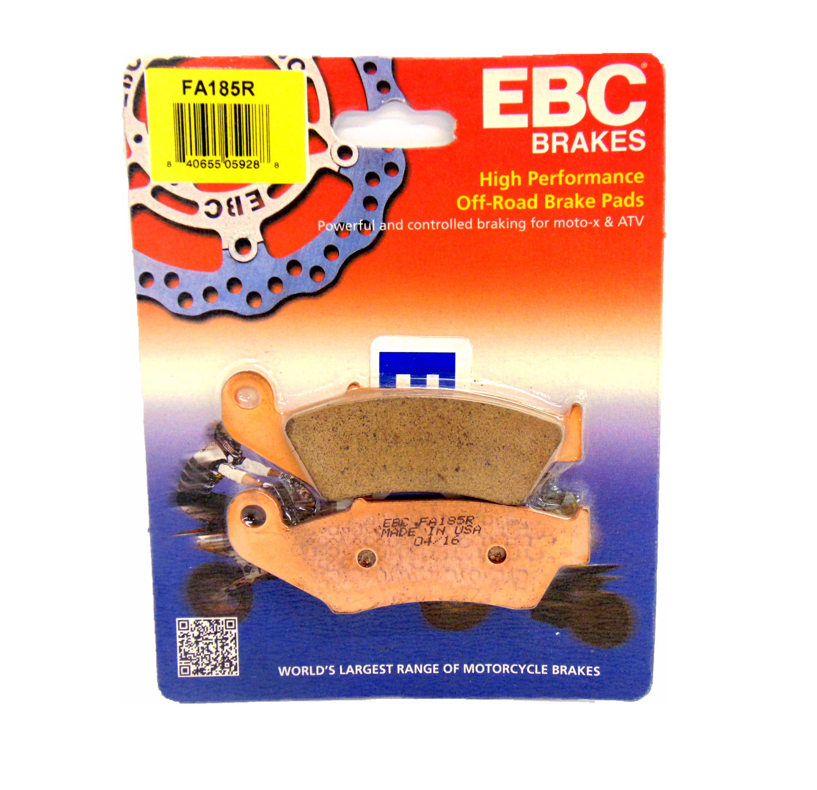 EBC Brake Pads Front Beta 2005-14 RR 450 2005-11 RR 525 4T Enduro FA185R