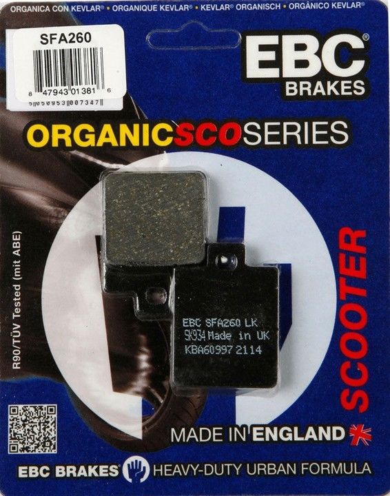 Vespa 05-15 LX 50 150 Front SFA Organic Scooter Brake Pads EBC SFA260