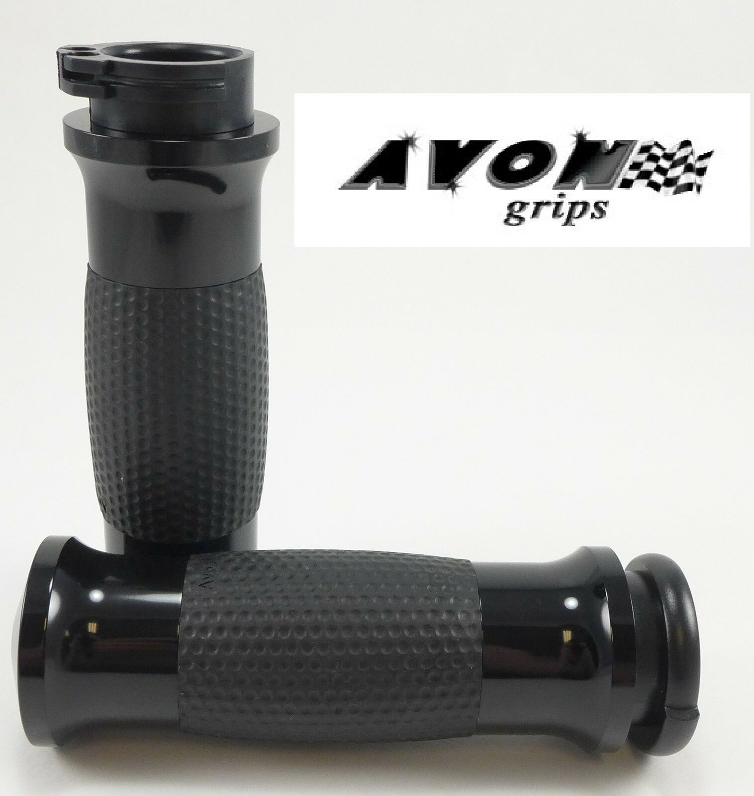 Avon Black Gel Motorcycle Grips 1" Handlebar Cruiser Bobber Harley
