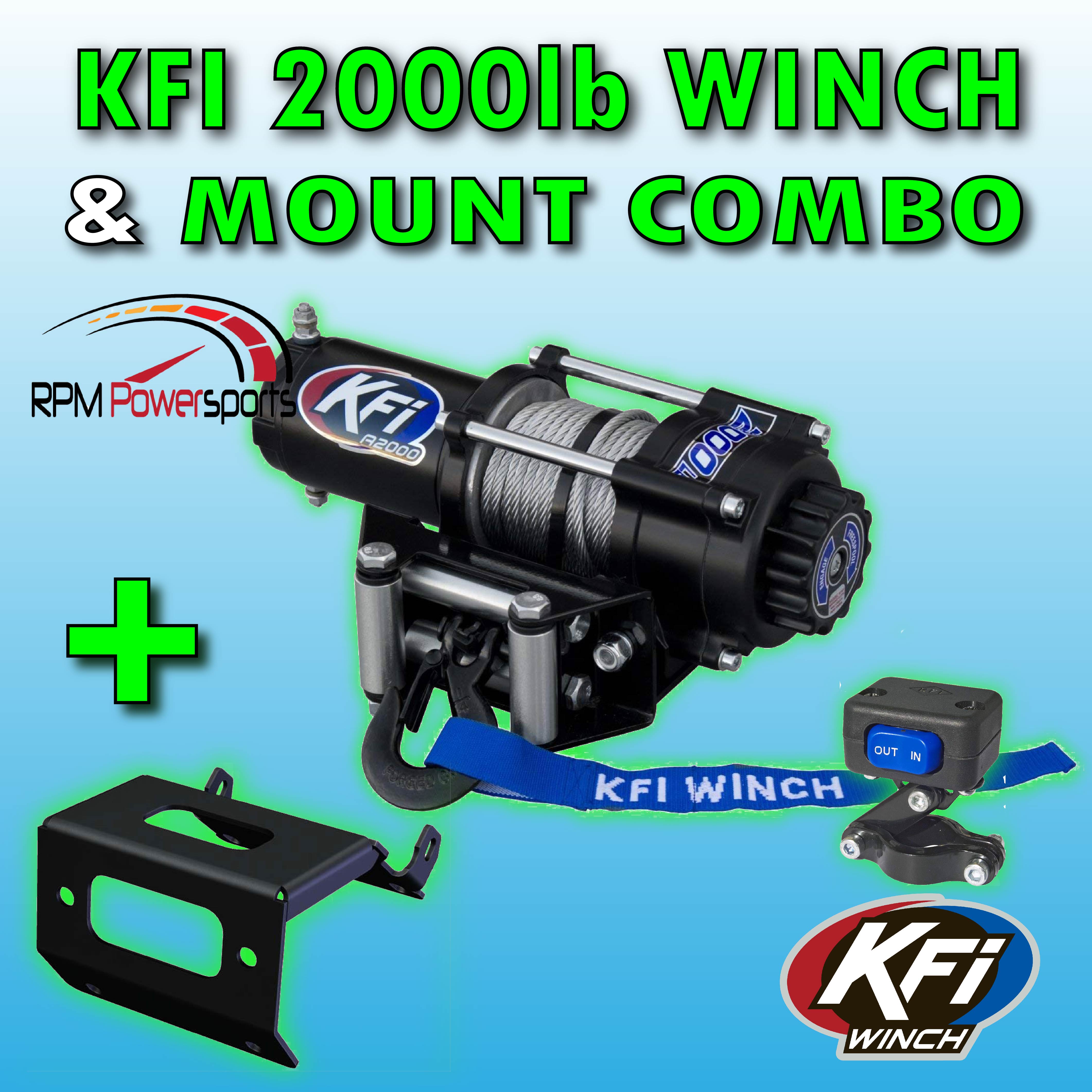 New QuadBoss 3500 lb Winch /& Mount 2000-2006 Honda TRX350 Rancher